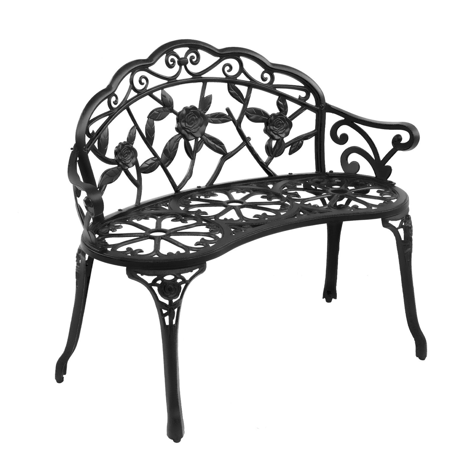Patio Garden Bench Park Yard Outdoor Furniture Rose Stye Porch Chair Seat - Picture 10 of 13