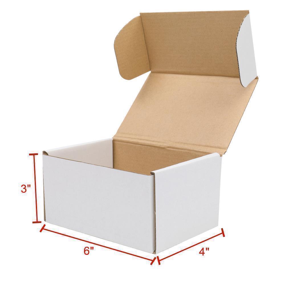 White Corrugated Shipping Mailer Packing Box Boxes 6x4x2 6x4x3 6x4x4 50 100 200