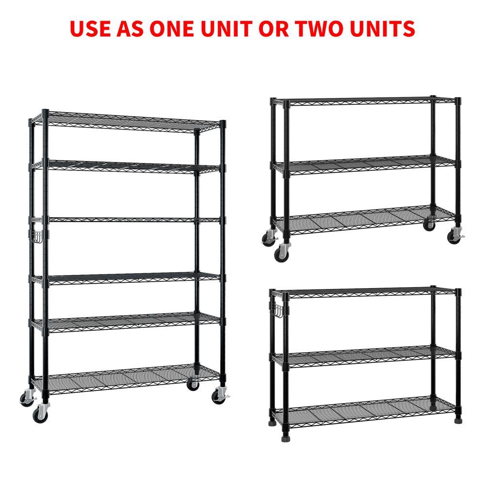 82"H Heavy Duty NSF Metal Shelves Garage Shelving Wire Shelving Unit with Wheels