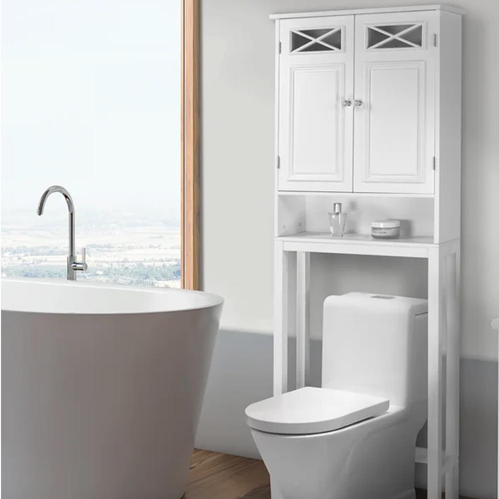 Bathroom Floor Cabinet Storage Organizer Free Standing Cabinet White - Picture 9 of 10
