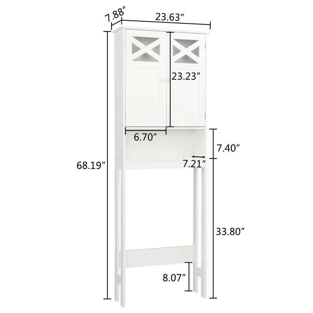 Bathroom Floor Cabinet Storage Organizer Free Standing Cabinet White - Picture 8 of 10