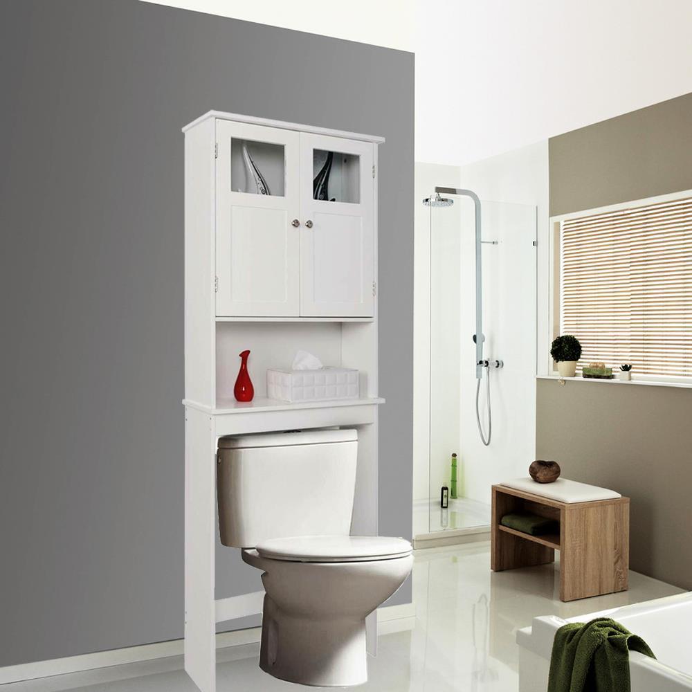 Bathroom Floor Cabinet Storage Organizer Free Standing Cabinet White - Picture 7 of 10