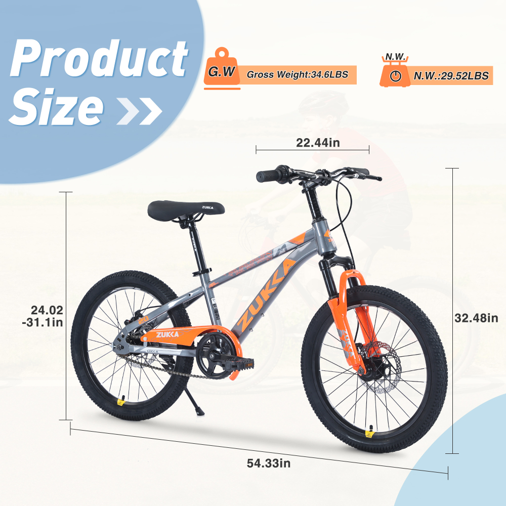 20 Inch Mountain Bike for Boys and Girls Age 7-10 Years Multiple Colors