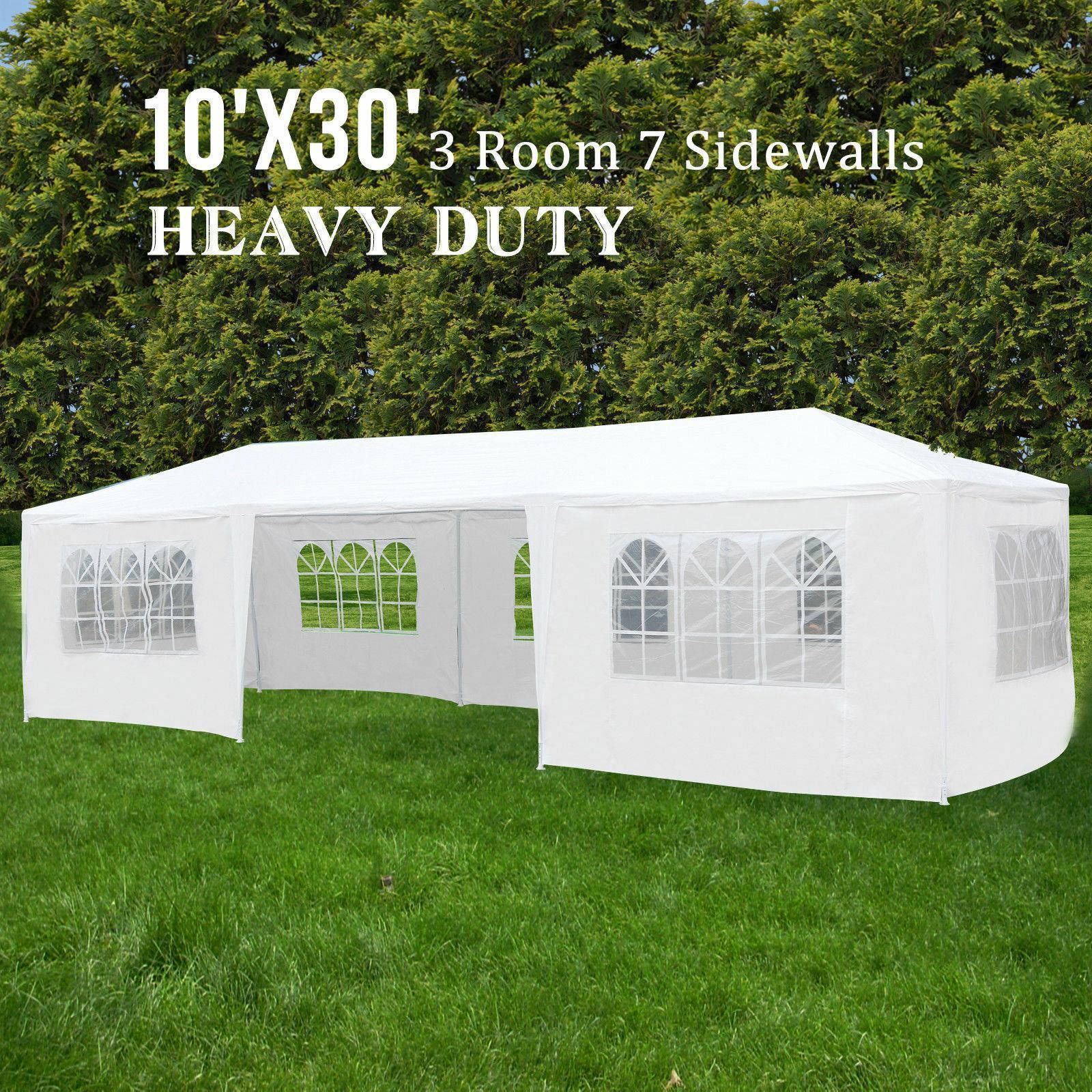 10'X 10'/20'/30' Canopy Wedding Party Tent Gazebo Pavilion w/Walls Cover Outdoor - Picture 11 of 12