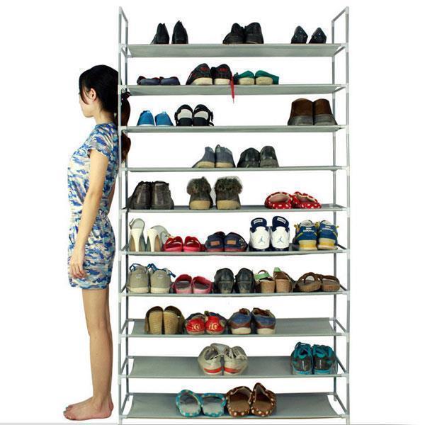 Dustproof 10 Layer 27 Pair Shoes Cabinet Storage Organizer Shoe Rack Stand - Picture 7 of 16